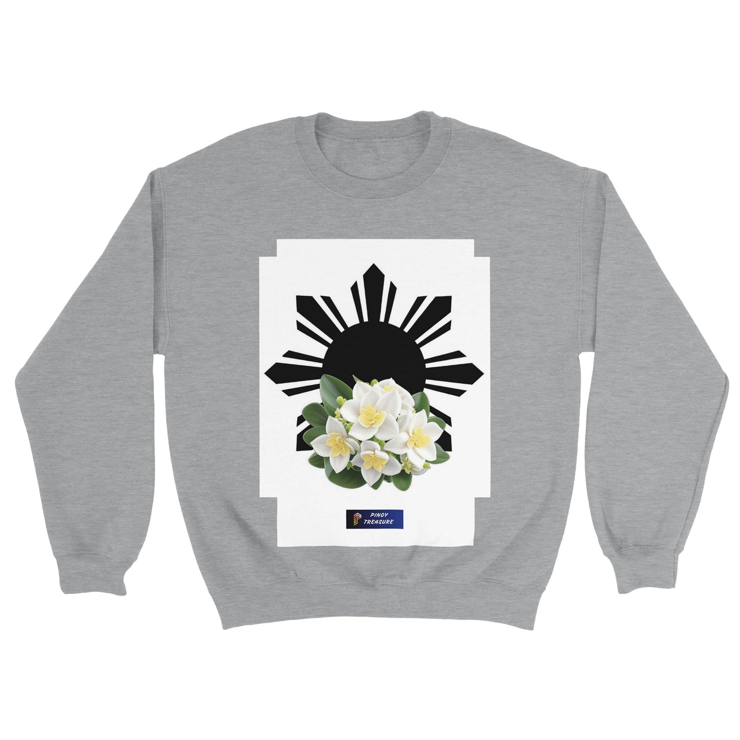 Philippine Sun and Sampaguita on Women's Crewneck Sweatshirt