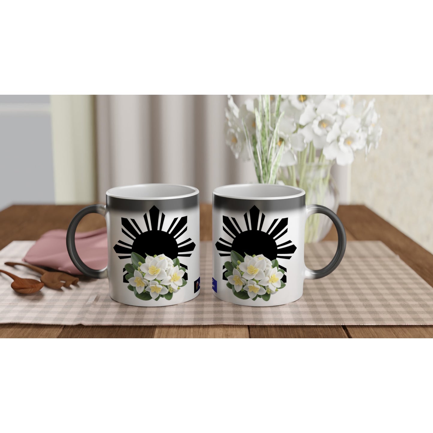 Philippine Sun and Sampaguita on 11oz Ceramic Magic Mug