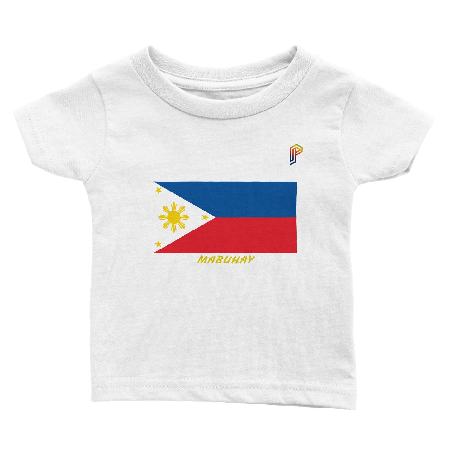 Philippine Flag Mabuhay on Baby Crewneck T-Shirt