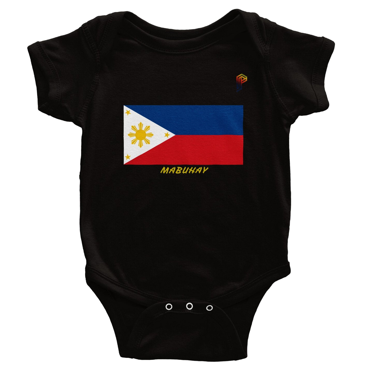 Philippine Flag Mabuhay Baby Short Sleeve Bodysuit