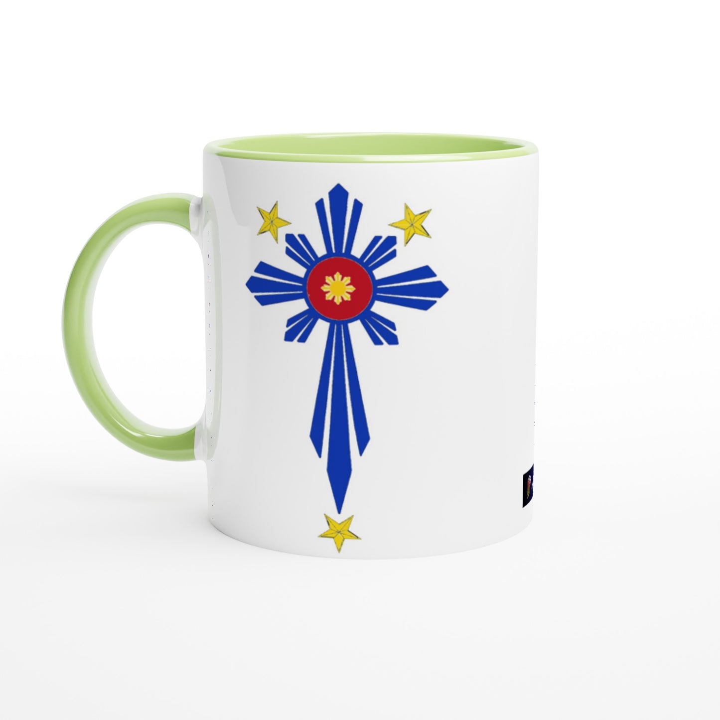 Philippine Cross on White 11oz Ceramic Mug with Color Inside