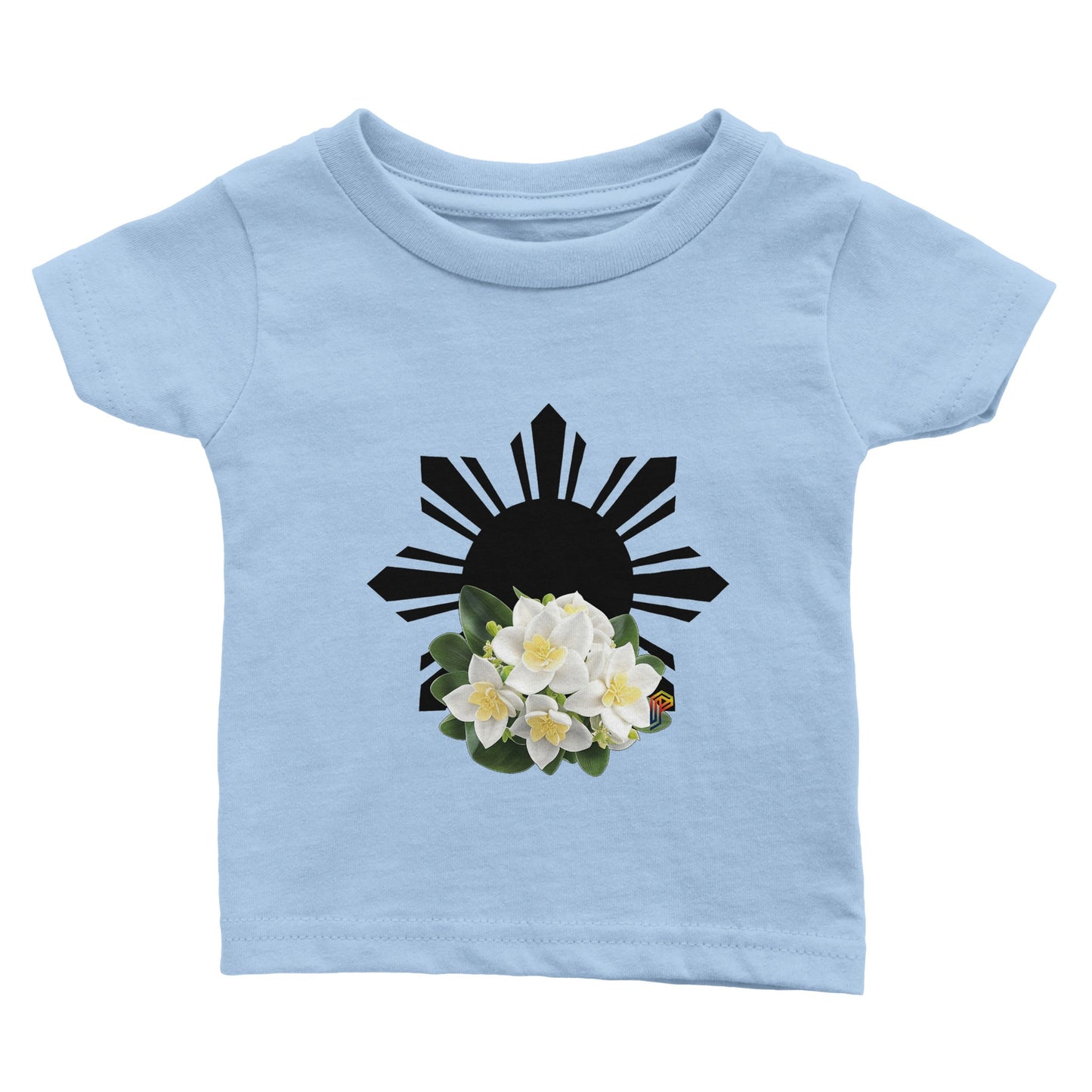 Philippine Sun and Sampaguita on Baby Crewneck T-Shirt