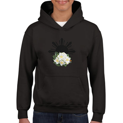 Philippine Sun and Sampaguita on Kids Pullover Hoodie