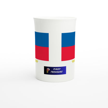 Philippine Flag Mabuhay on White 10oz Slim Porcelain Mug