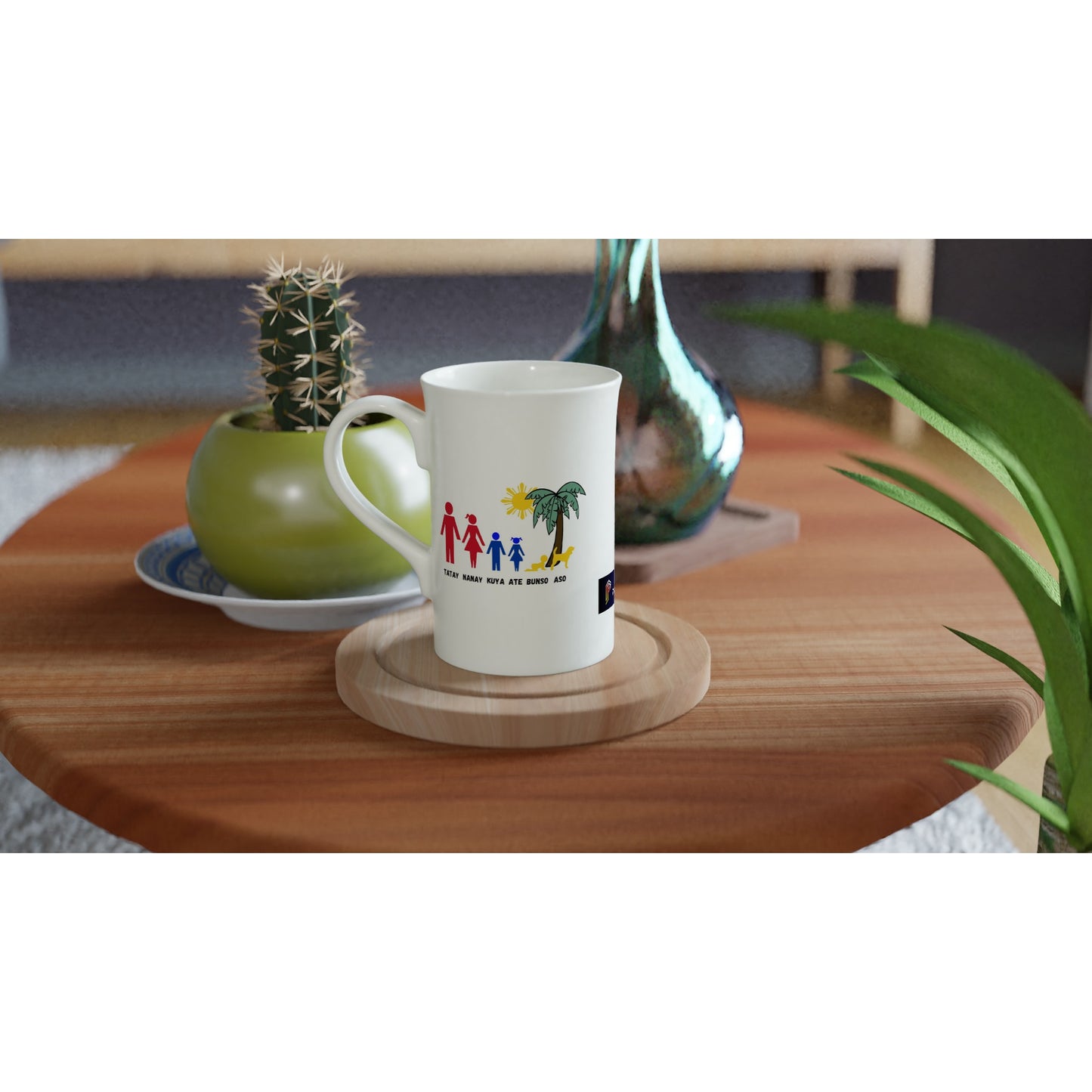 Philippine Family on White 10oz Slim Porcelain Mug