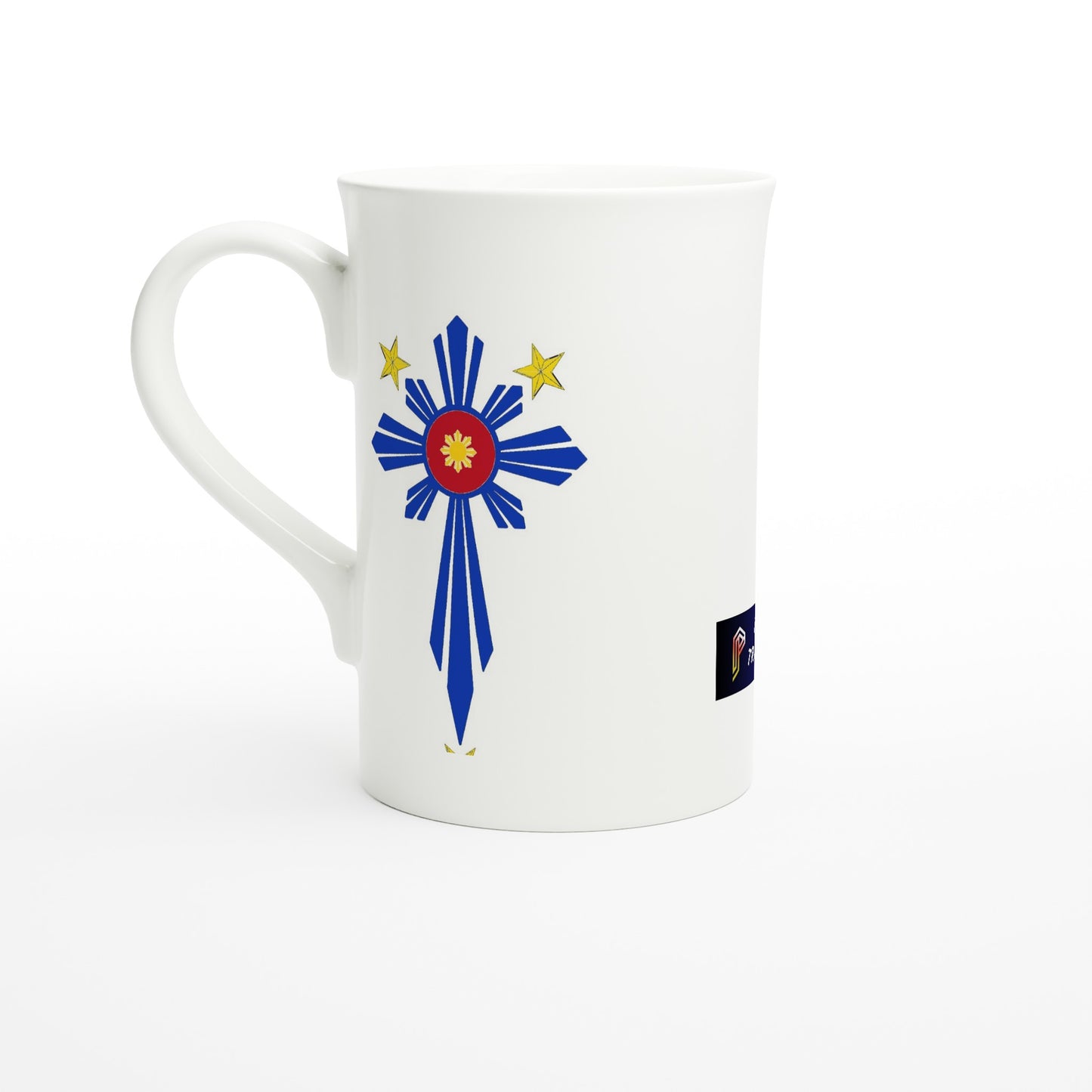 Philippine Cross on White 10oz Slim Porcelain Mug