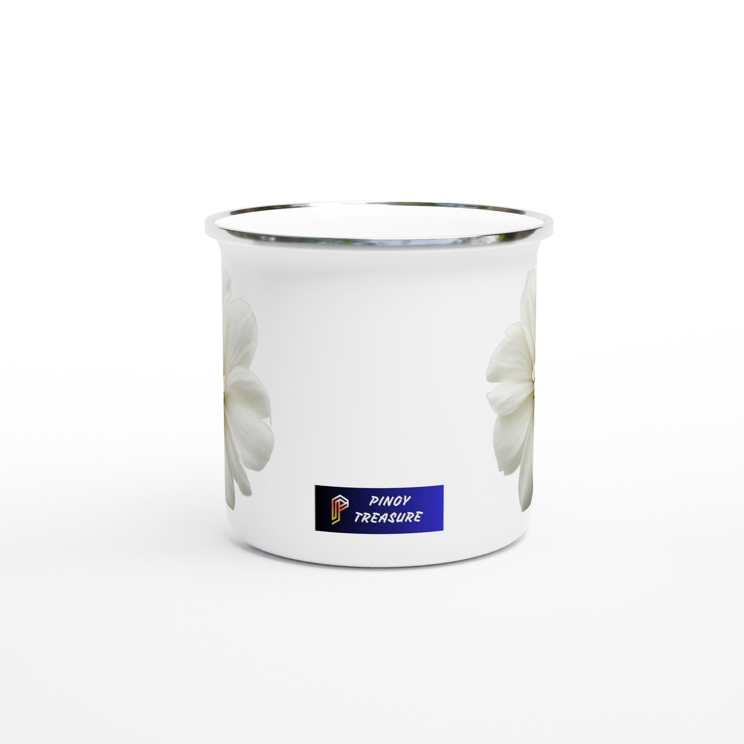 Philippine Sampaguita on White 12oz Enamel Mug