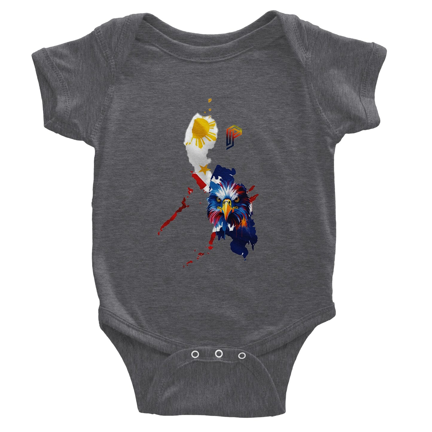 Philippine Islands with Agila on Baby Short Sleeve Bodysuit