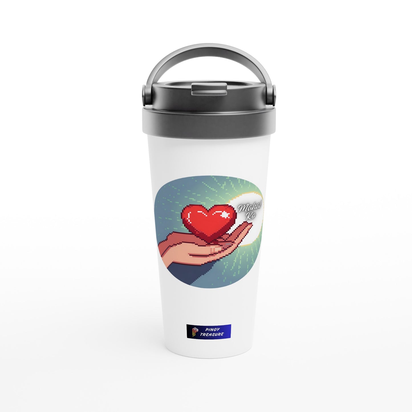 Mahal Ko on White 15oz Stainless Steel Travel Mug