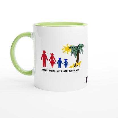 Philippine Family on White 11oz Ceramic Mug with Color Inside