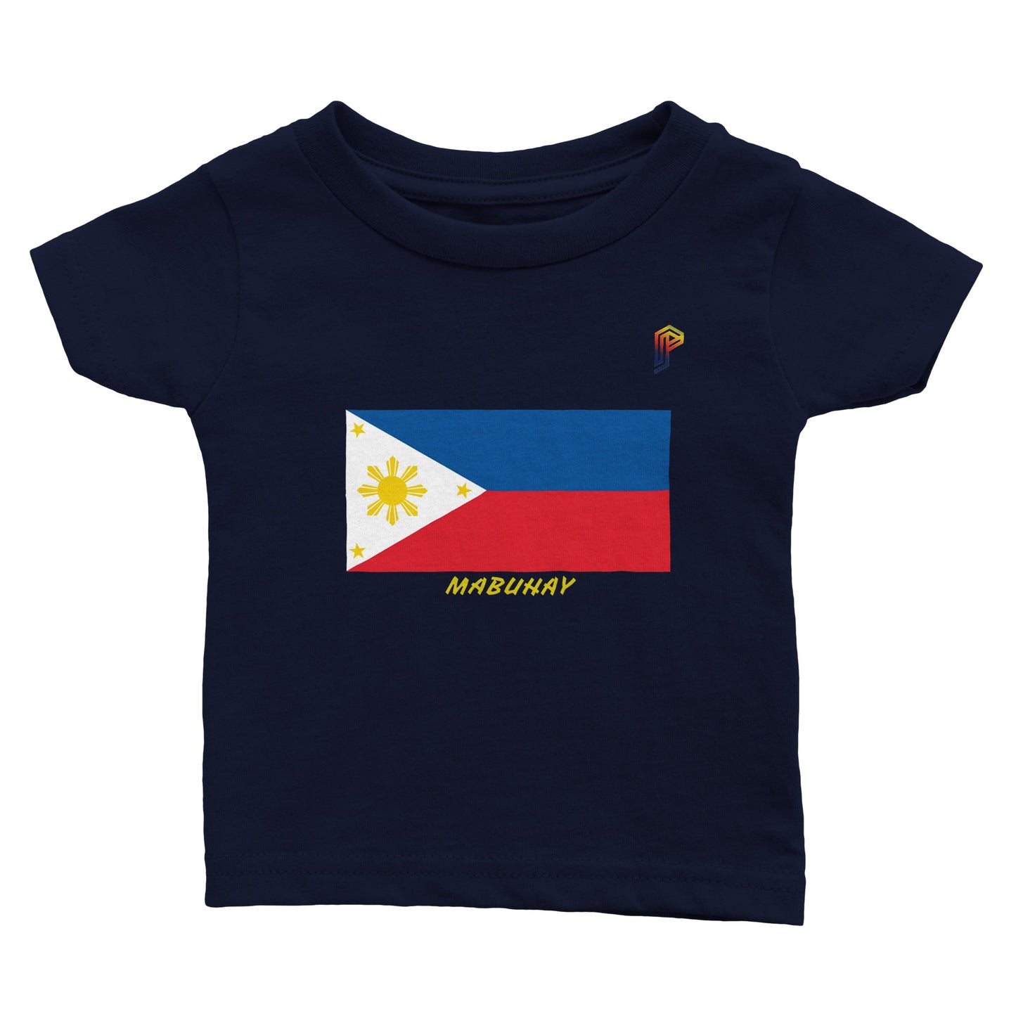 Philippine Flag Mabuhay on Baby Crewneck T-Shirt