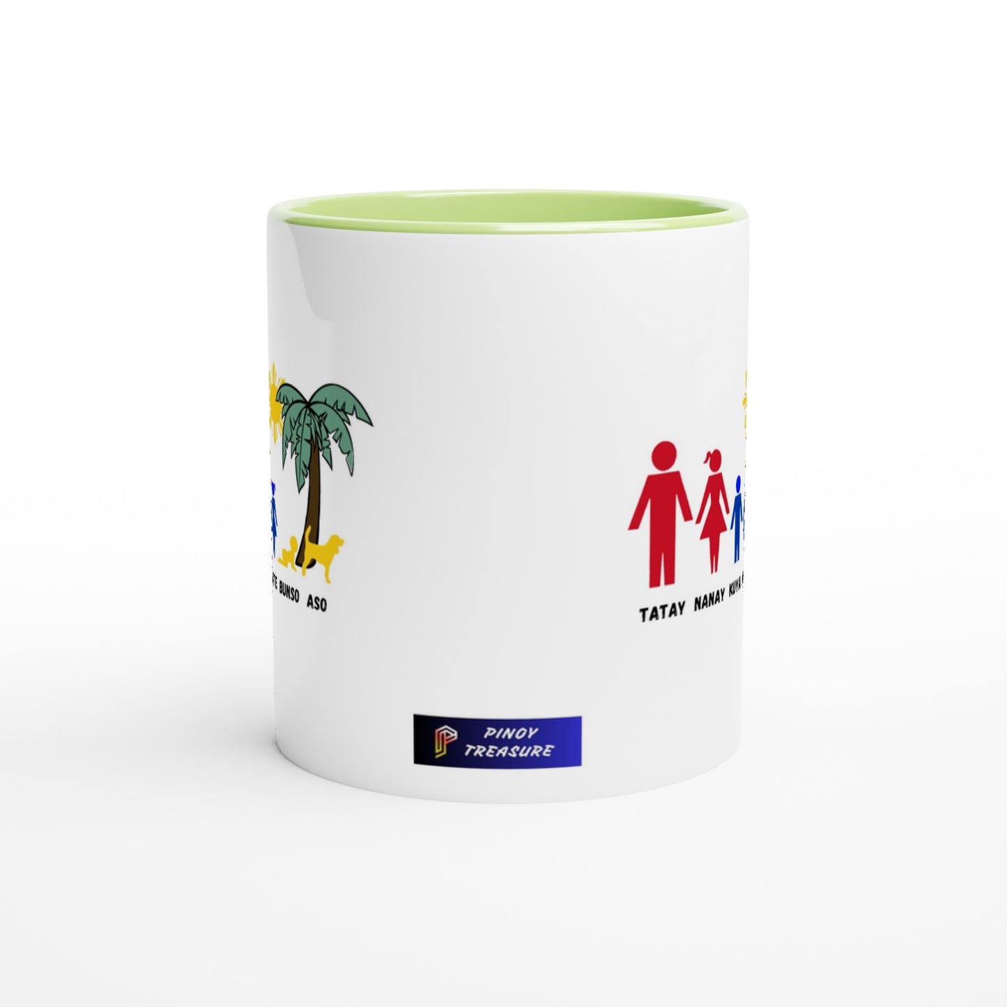 Philippine Family on White 11oz Ceramic Mug with Color Inside