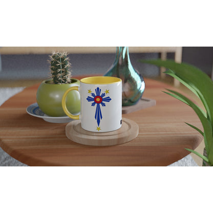 Philippine Cross on White 11oz Ceramic Mug with Color Inside