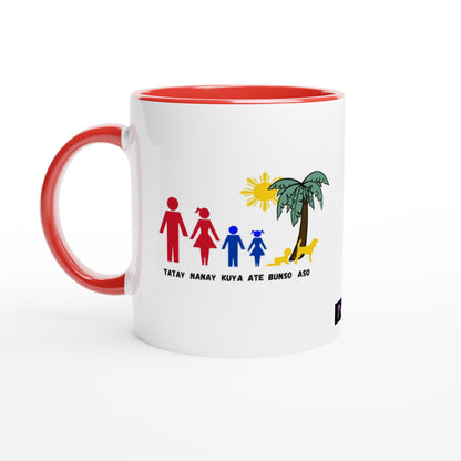 Philippine Family on White 11oz Ceramic Mug with Color Inside