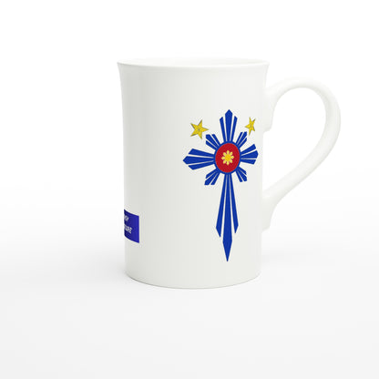 Philippine Cross on White 10oz Slim Porcelain Mug