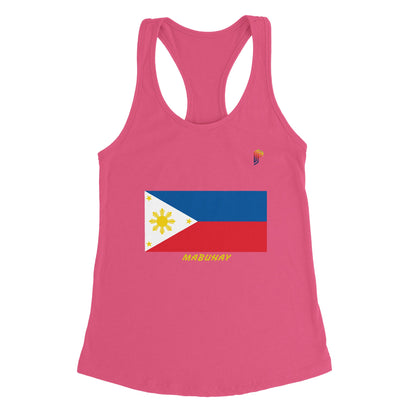 Philippine Flag Mabuhay on Women's Ideal Racerback Tank