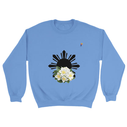 Philippine Sun and Sampaguita on Women's Crewneck Sweatshirt