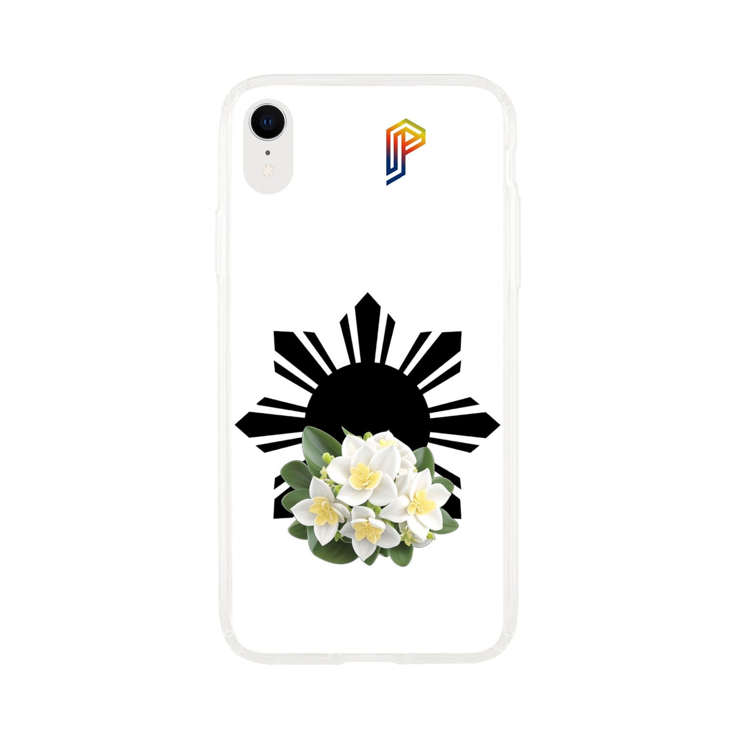 Philippine Sun and Sampaguita Clear Case for Apple iPhone X, XS, XR, 11, 12, 13, 14 Series