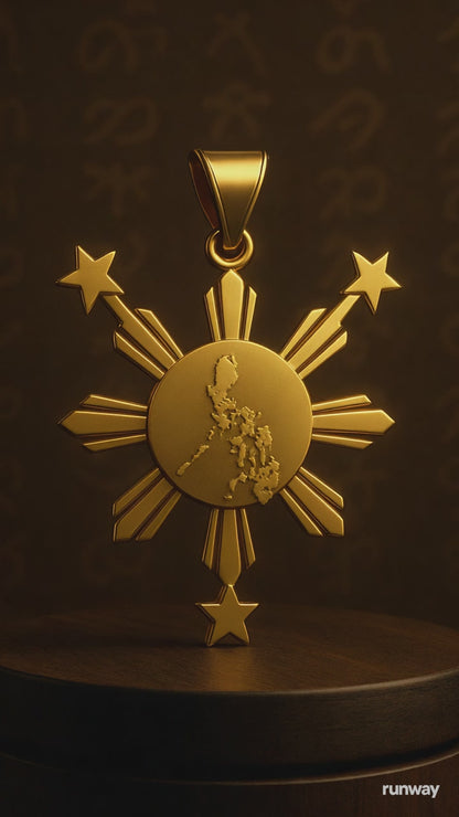 Philippine Sun Necklace 18k Gold Plated Stainless Steel